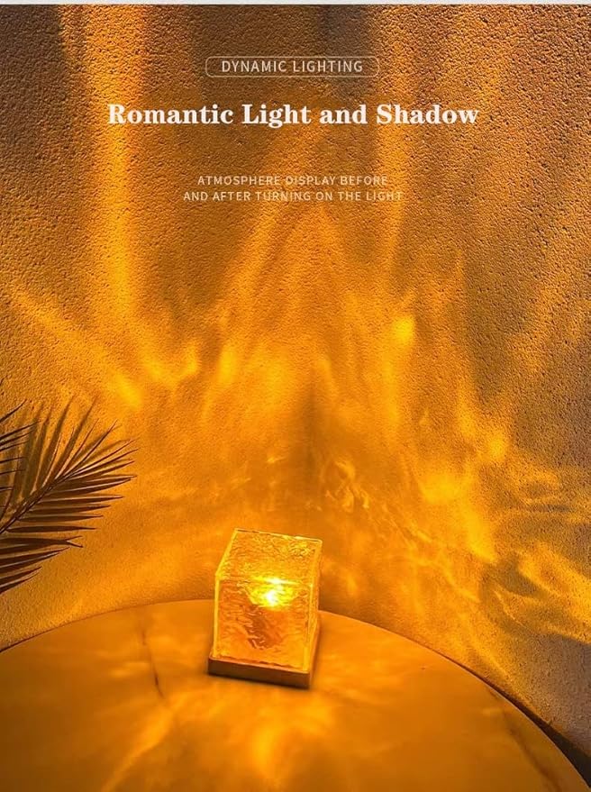 Wave Lamp, Wave Light Cube, Aurora Glow Lamp Crystal Night Light, Romantic Lamp for Room Decor, LED Wave Lights, Room Decor for Kids